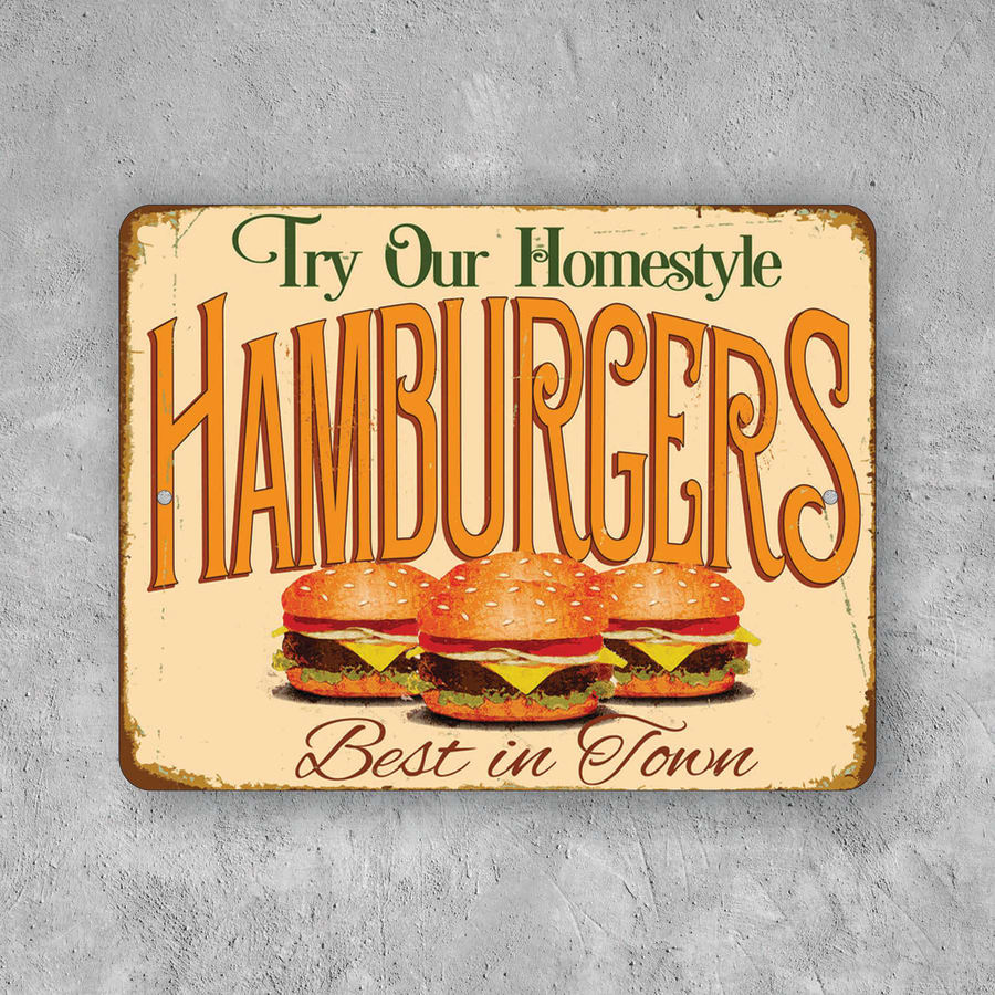 PLACA HAMBURGERS BEST IN TOWN