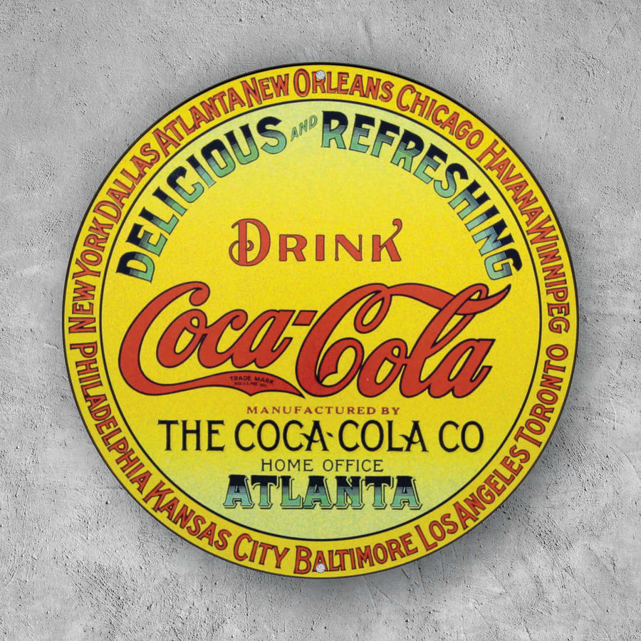 PLACA CIRCULAR DRINK COCA-COLA ATLANTA