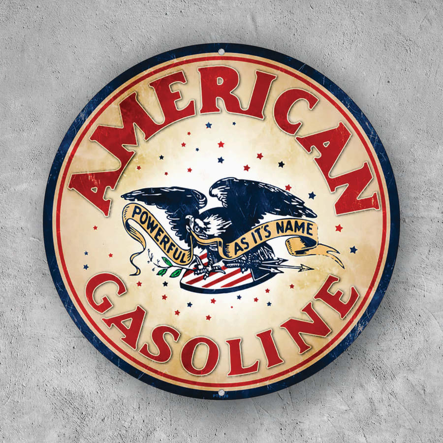 PLACA CIRCULAR AMERICAN GASOLINE