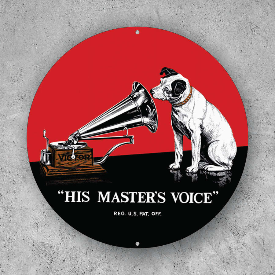 PLACA CIRCULAR HIS MASTERS VOICE