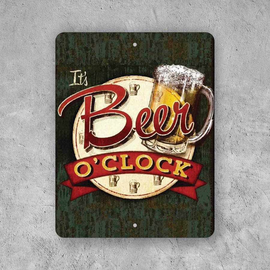 PLACA BEER O CLOCK