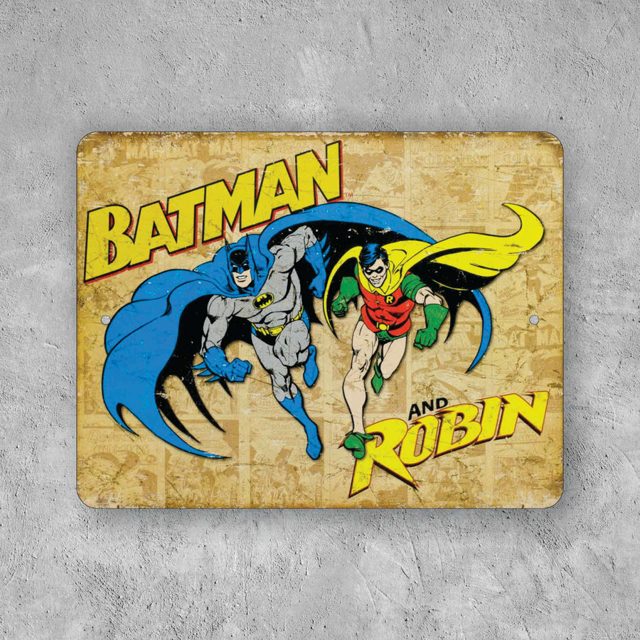 PLACA BATMAN AND ROBIN DC COMICS