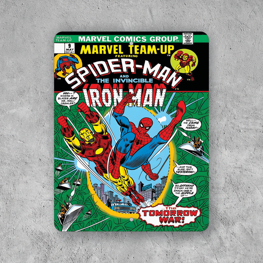 PLACA SPIDER-MAN Y IRON MAN