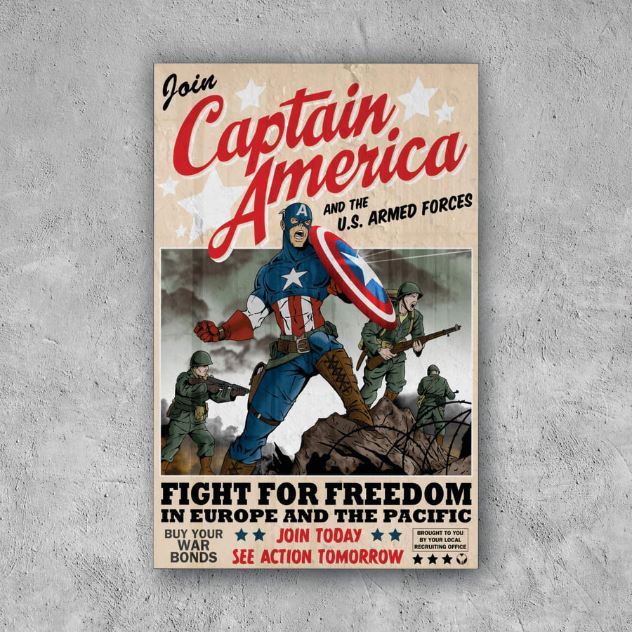 POSTER CAPITAN AMERICA PROPAGANDA