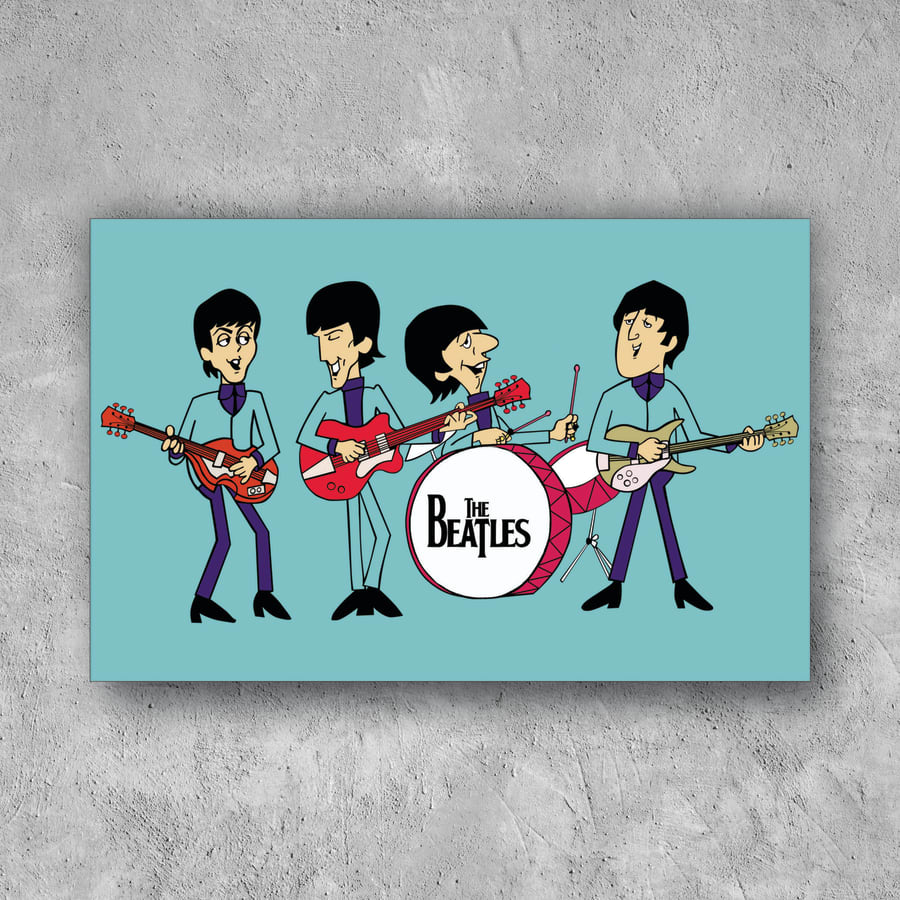 POSTER THE BEATLES CARTOON