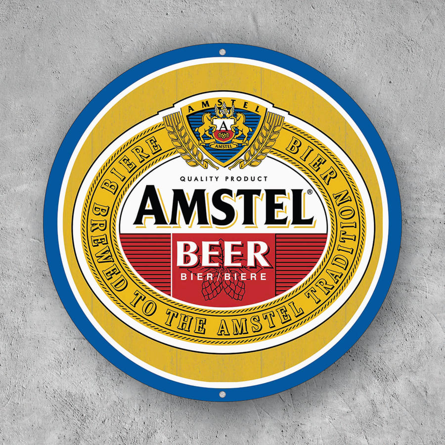 PLACA CIRCULAR AMSTEL BEER