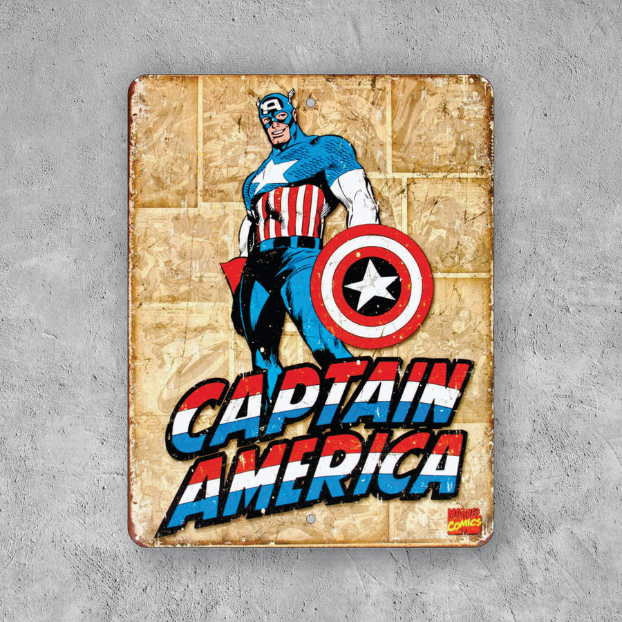 PLACA CAPITAN AMERICA VINTAGE MARVEL COMICS