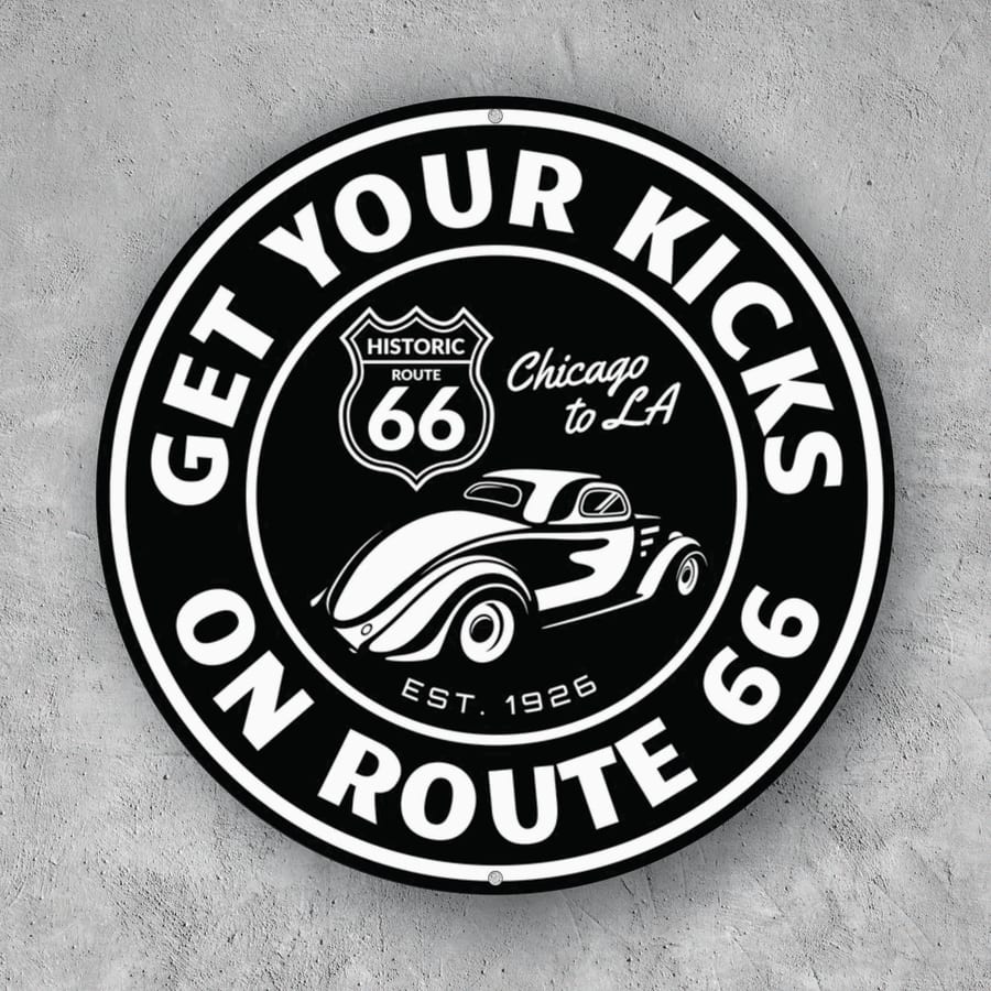 PLACA CIRCULAR GET YOUR KICKS 66