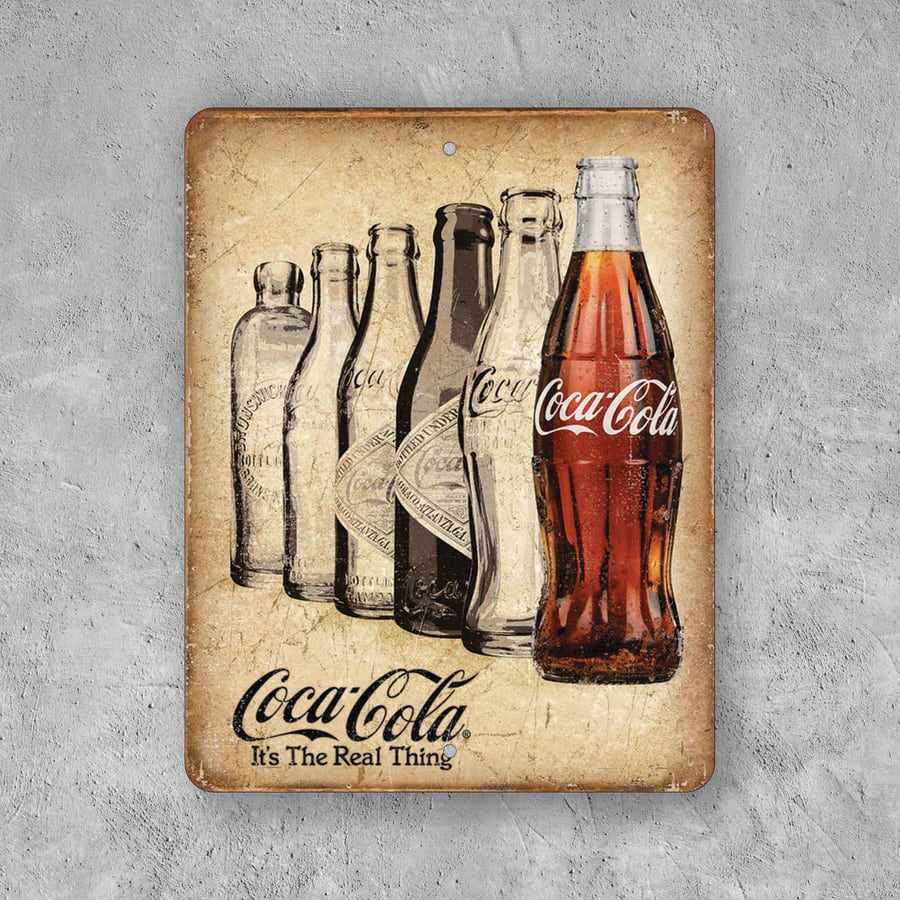 PLACA COCA-COLA BOTELLAS