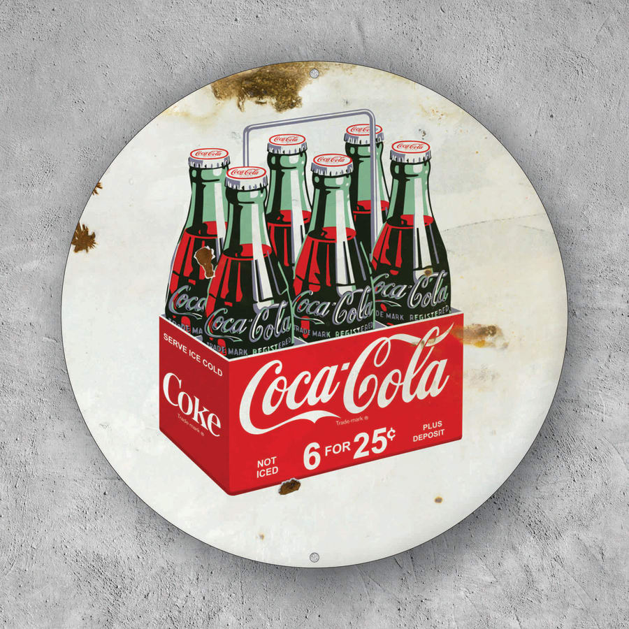 PLACA CIRCULAR COCA-COLA BOTTLES