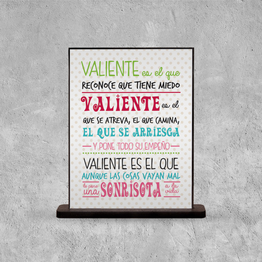 DECO POSTER VALIENTE ES EL QUE RECONOCE
