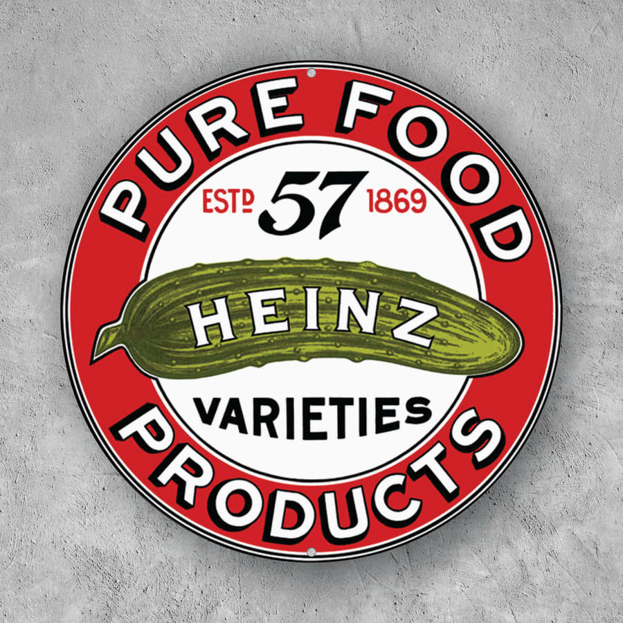PLACA CIRCULAR PURE FOOD HEINZ