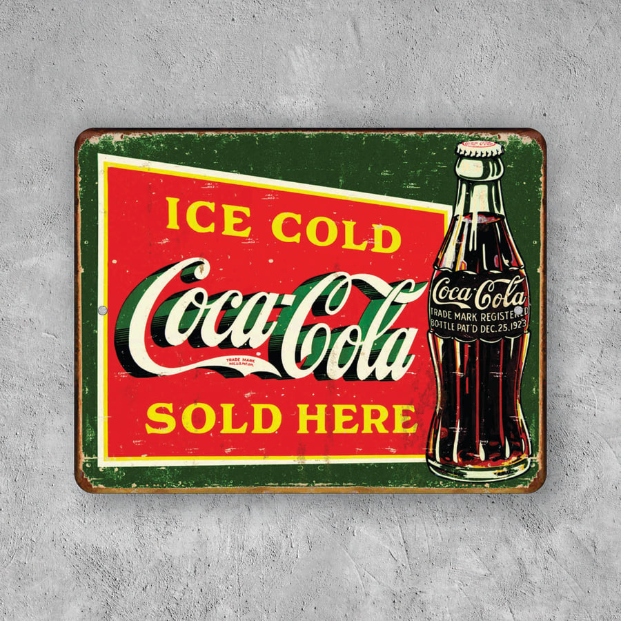 PLACA COCA-COLA SOLD HERE