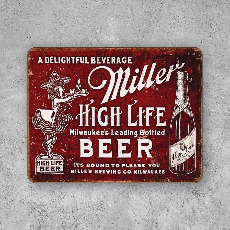PLACA MILLER HIGH LIFE BEER