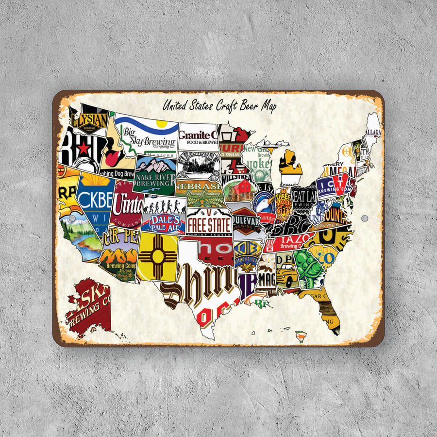 PLACA US BEER MAP