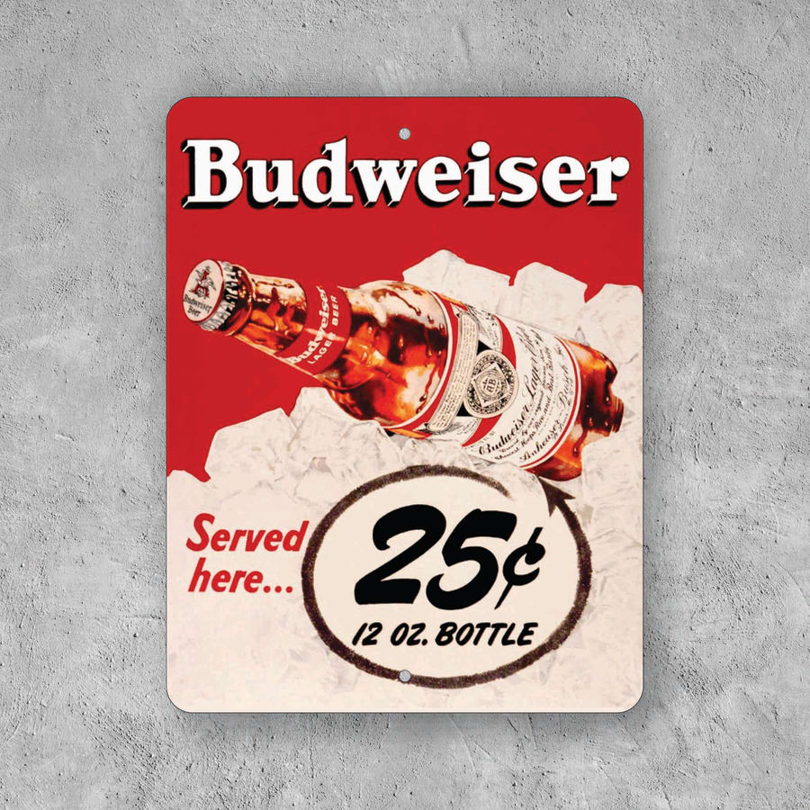 PLACA BUDWEISER COLD BEER