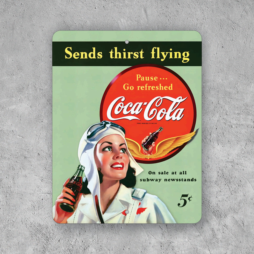 PLACA COCA-COLA FLYING