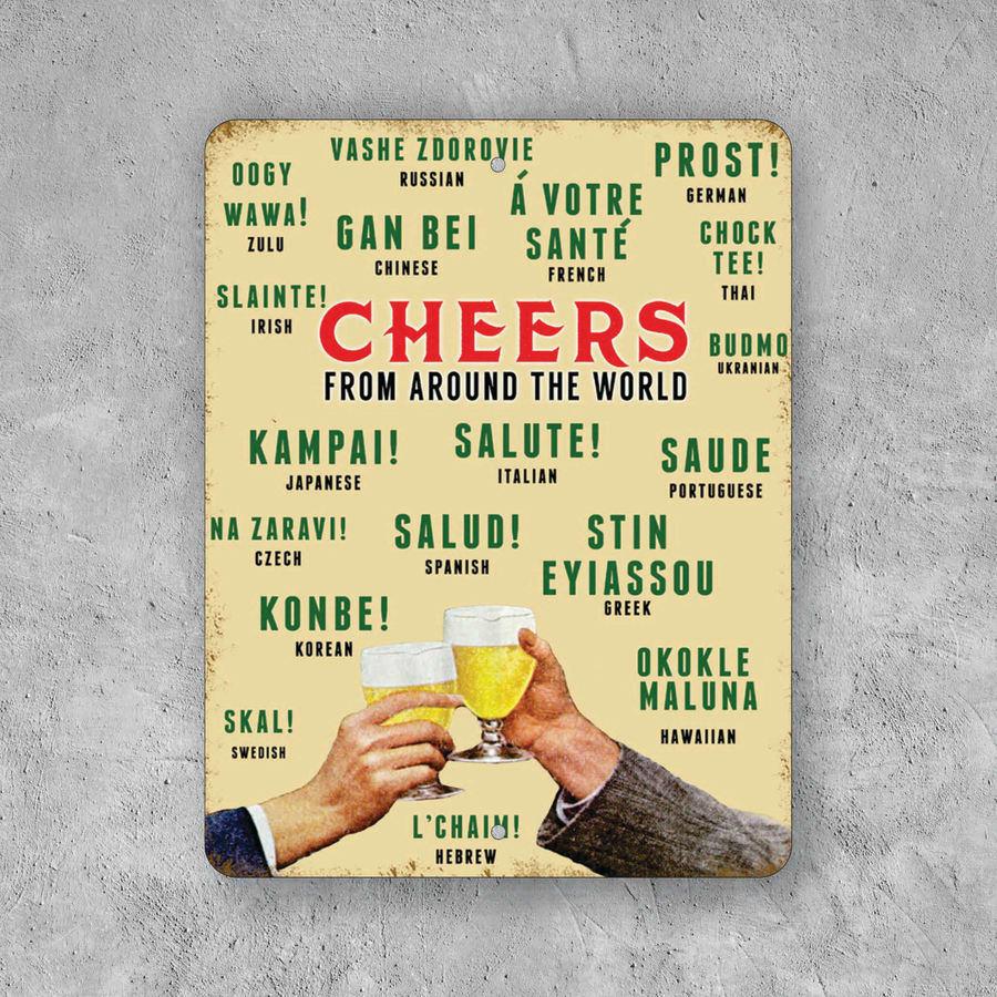 PLACA CHEERS SALUD BEER