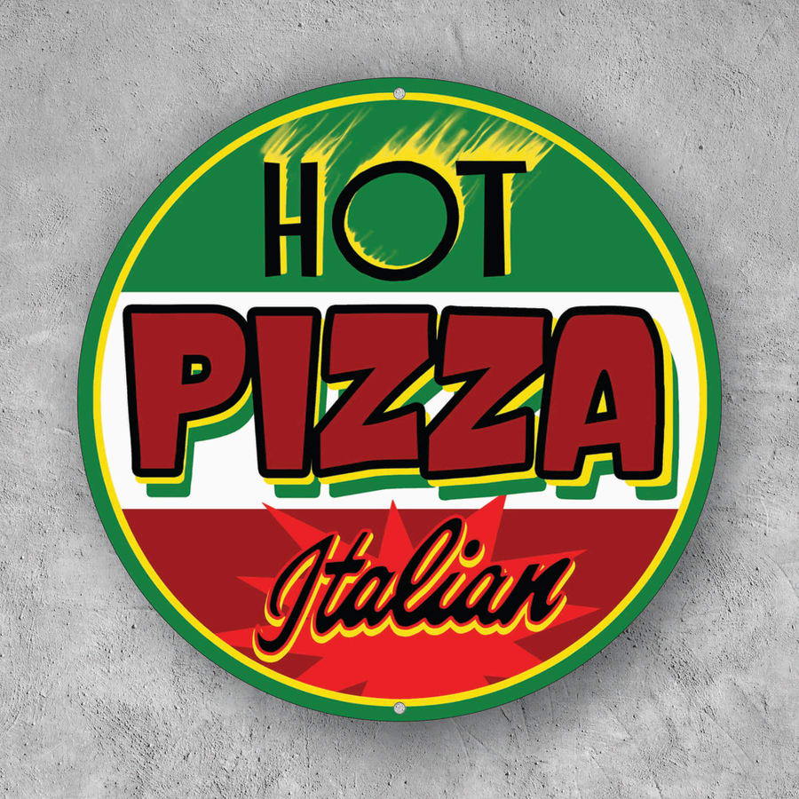 PLACA CIRCULAR HOT PIZZA ITALIAN