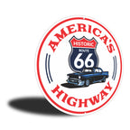 PLACA CIRCULAR AMERICA S HISTORIC 66