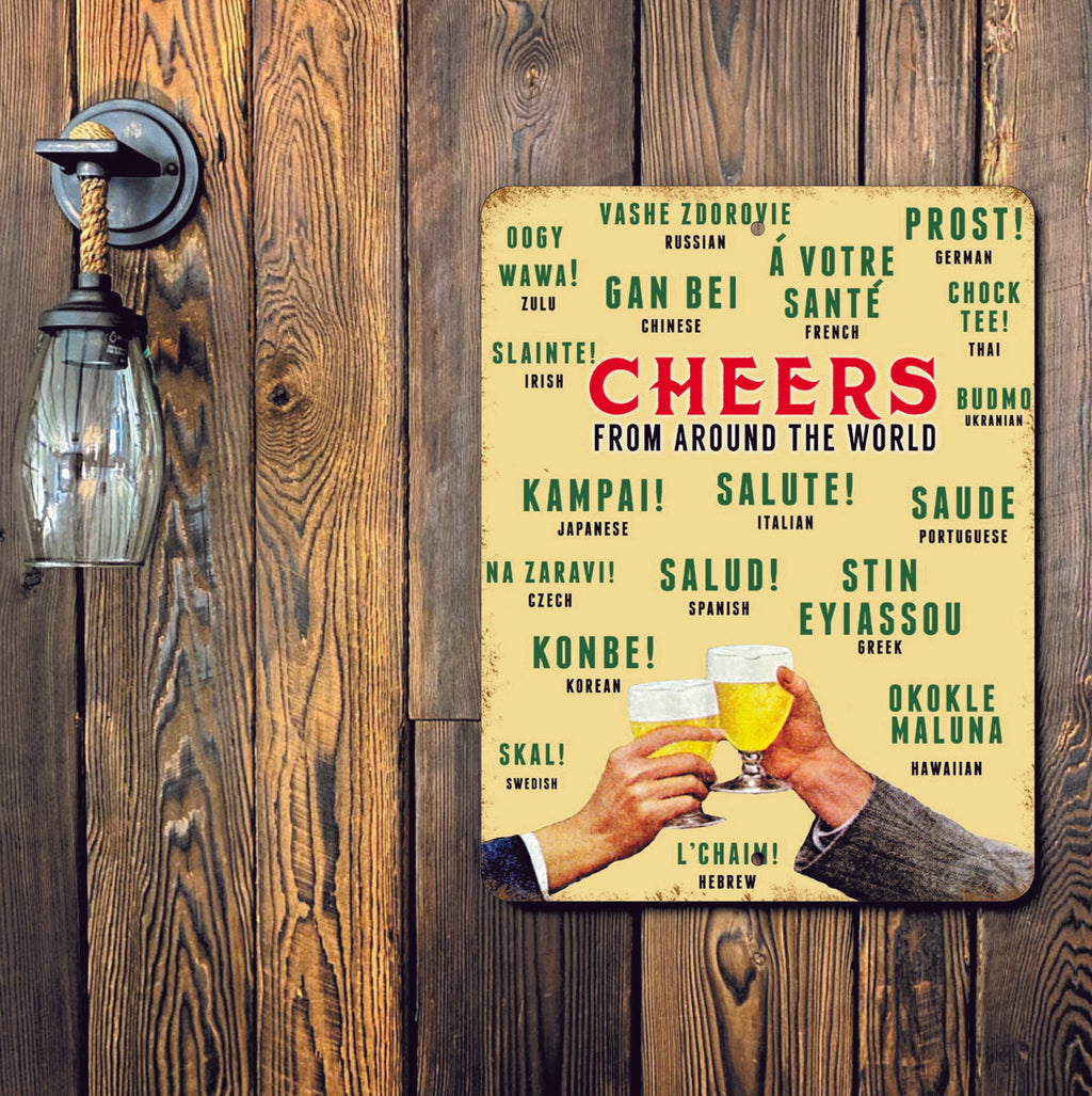 PLACA CHEERS SALUD BEER
