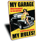 PLACA MY GARAGE MY RULES