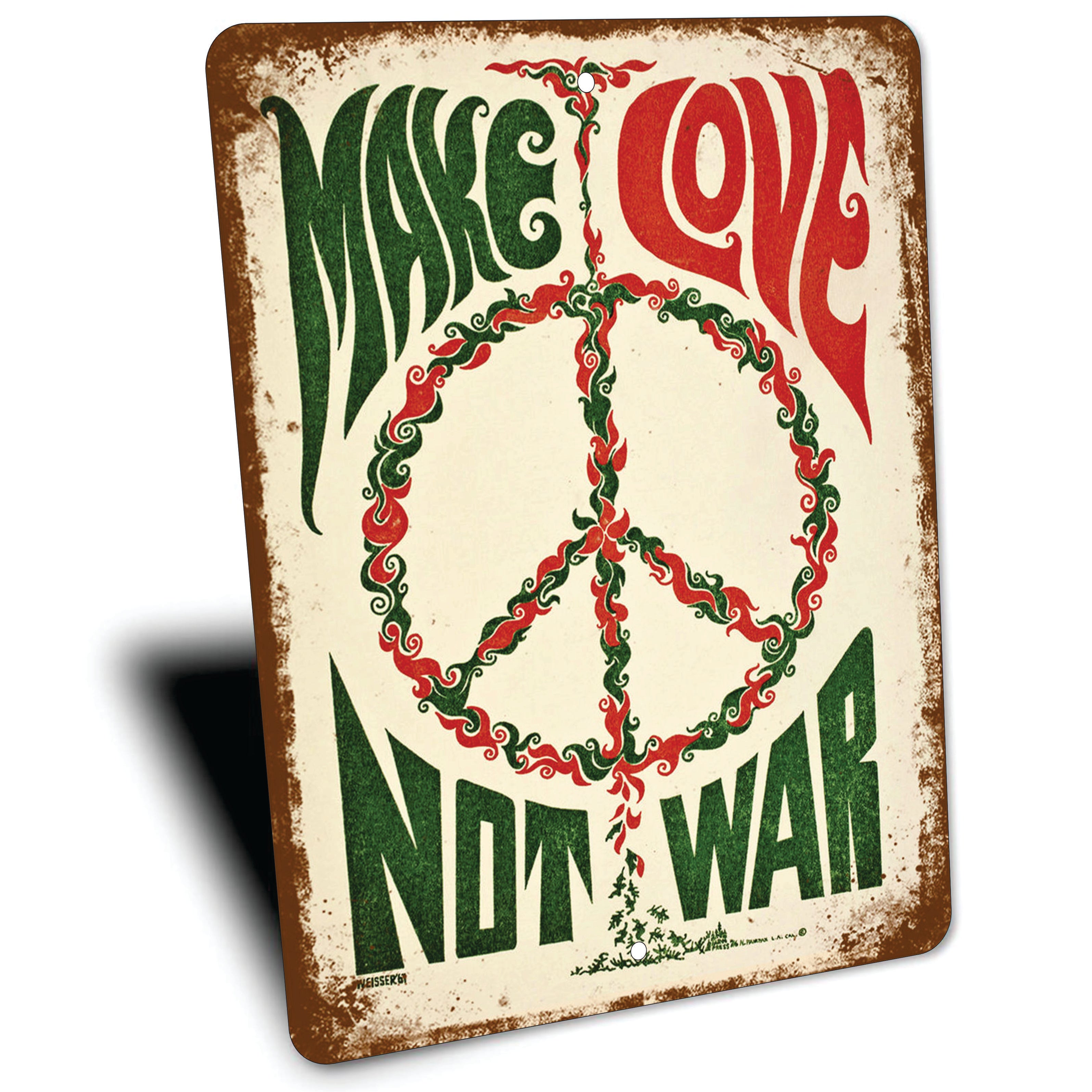 PLACA LOVE NOT WAR