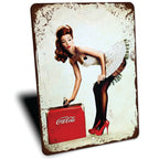 PLACA COKE PIN UP GIRL