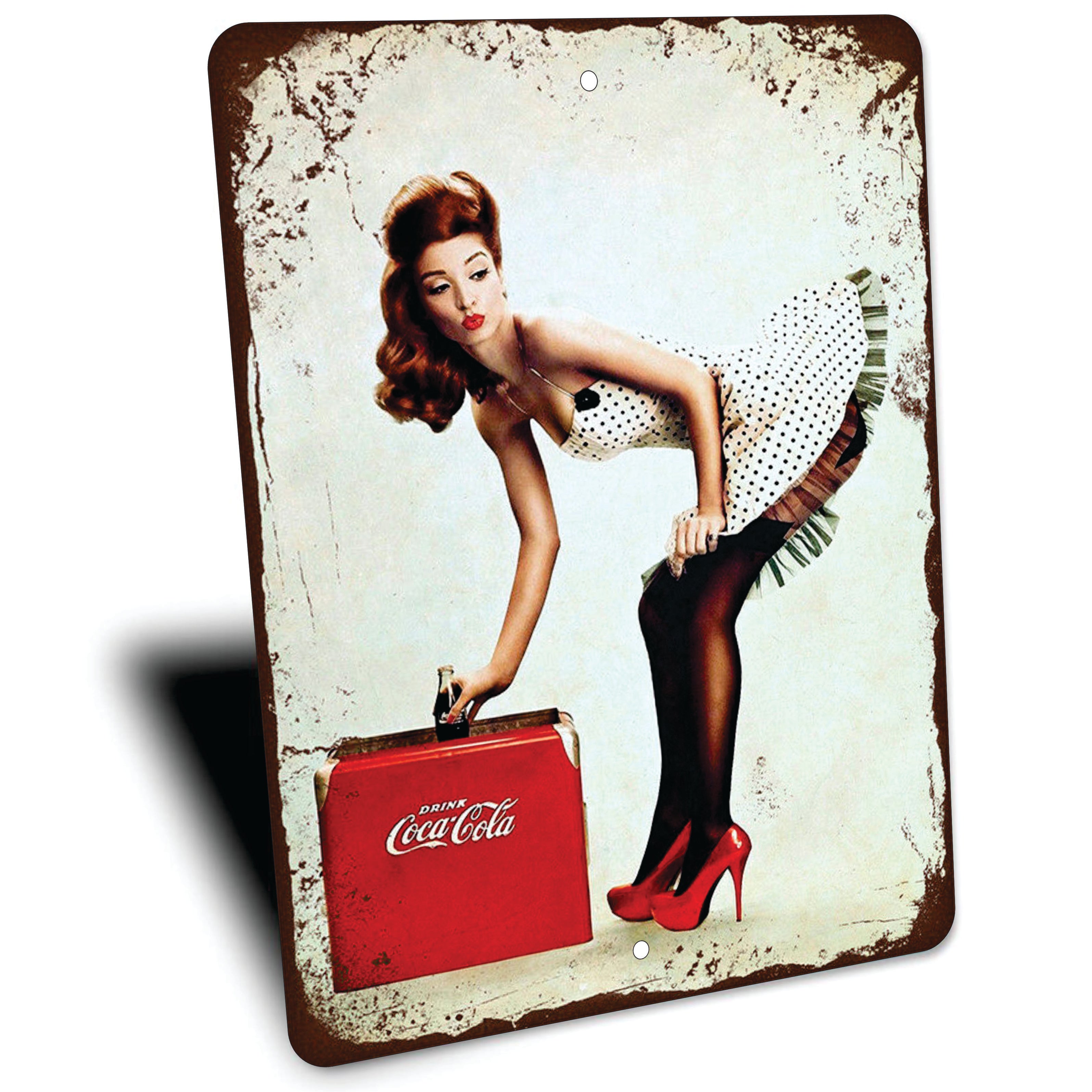PLACA COKE PIN UP GIRL