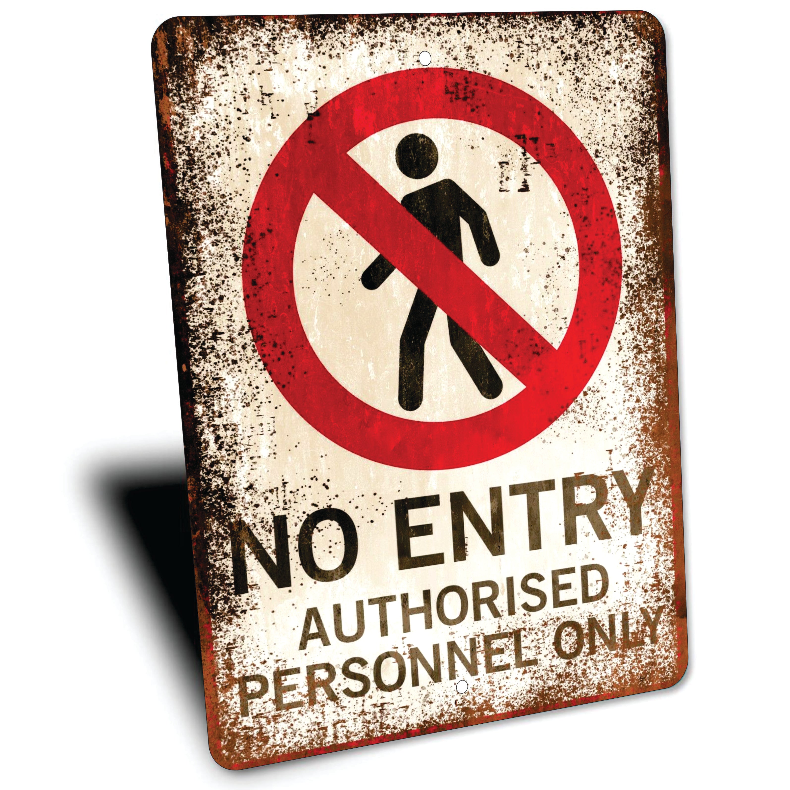 PLACA NO ENTRY RETRO