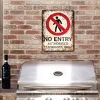 PLACA NO ENTRY RETRO