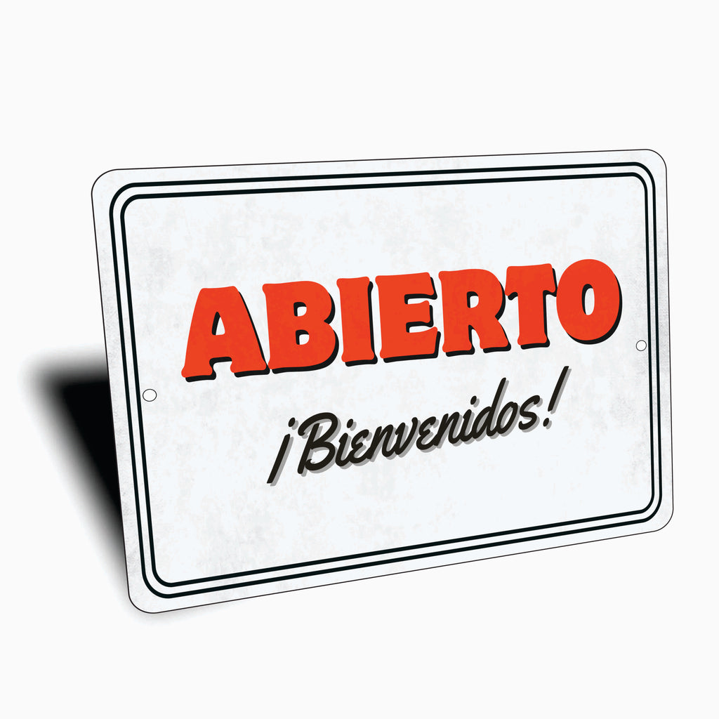 PLACA ABIERTO BIENVENIDOS