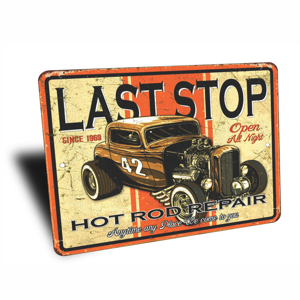 PLACA LAST STOP HOT ROD REPAIR