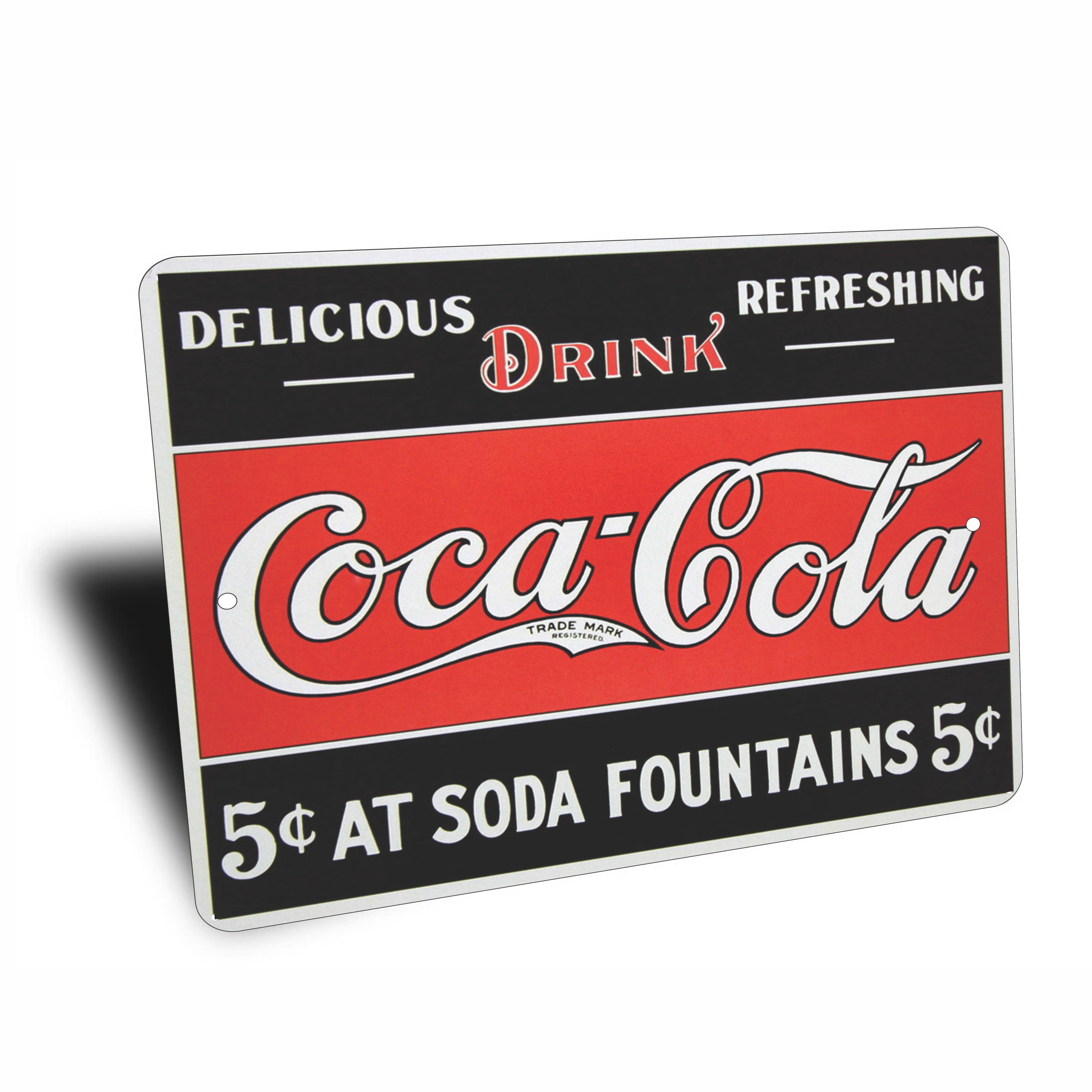 PLACA COCA-COLA AT SODA FOUNTAINS