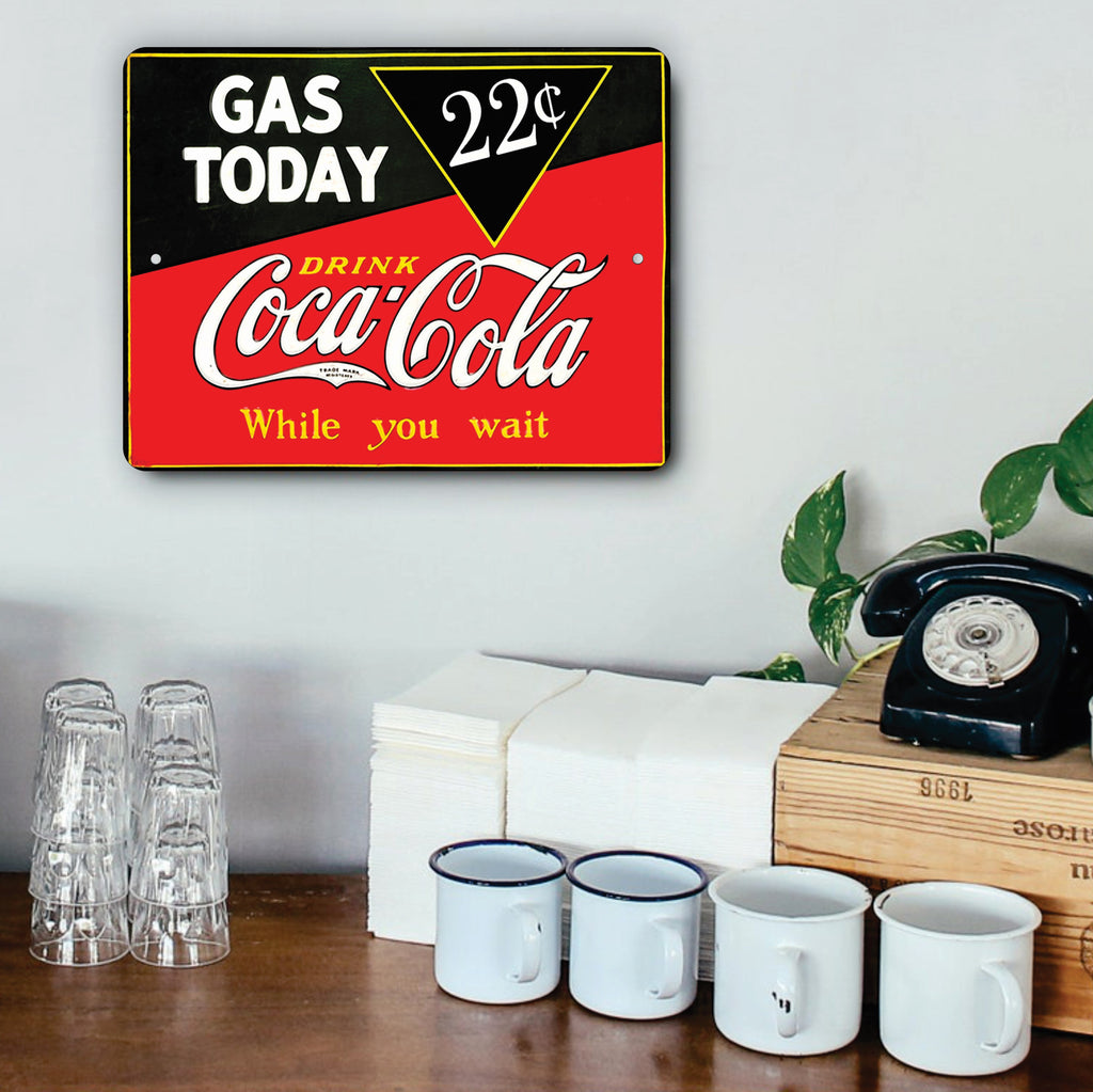 PLACA GAS TODAY COCA-COLA