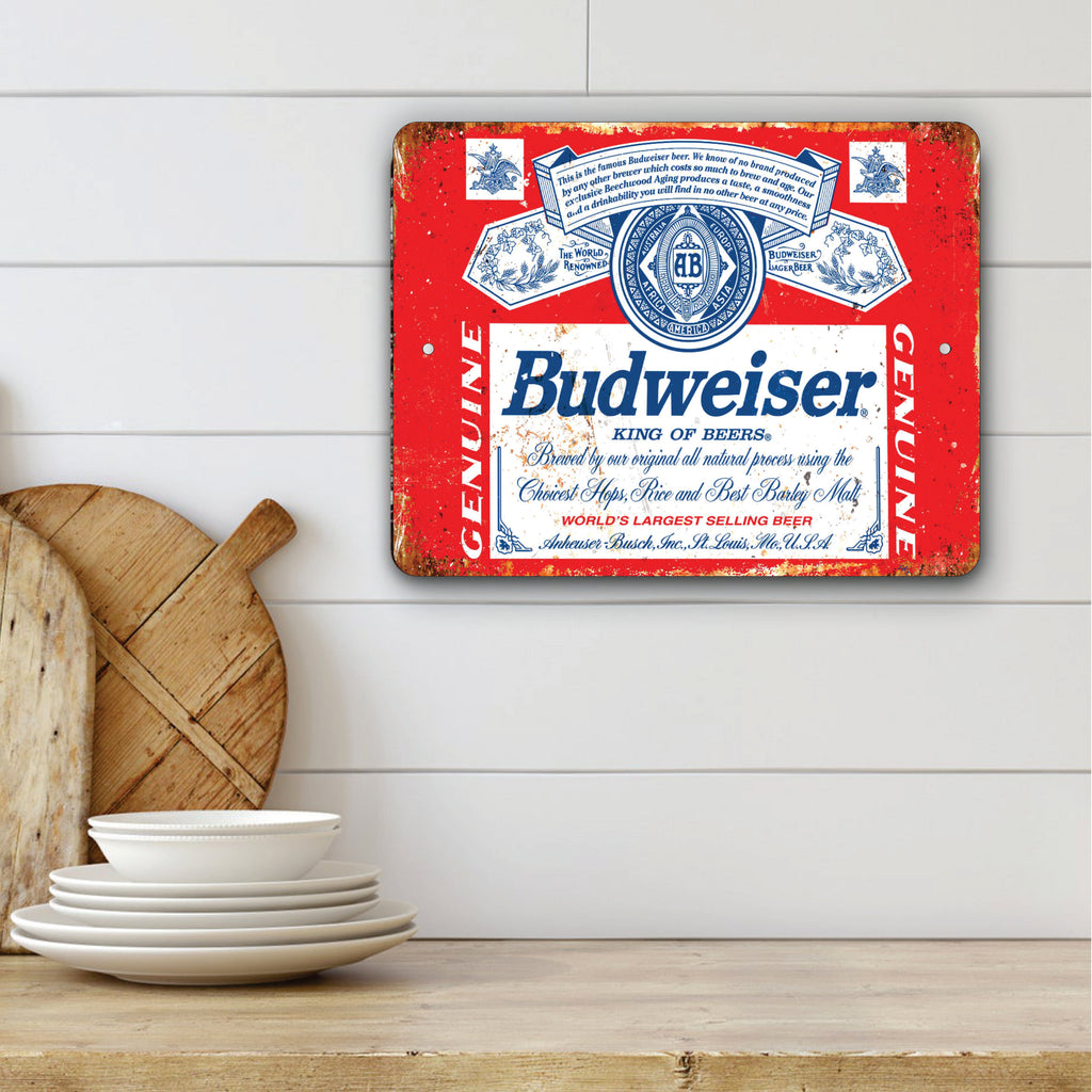 PLACA BUDWEISER KING OF BEERS