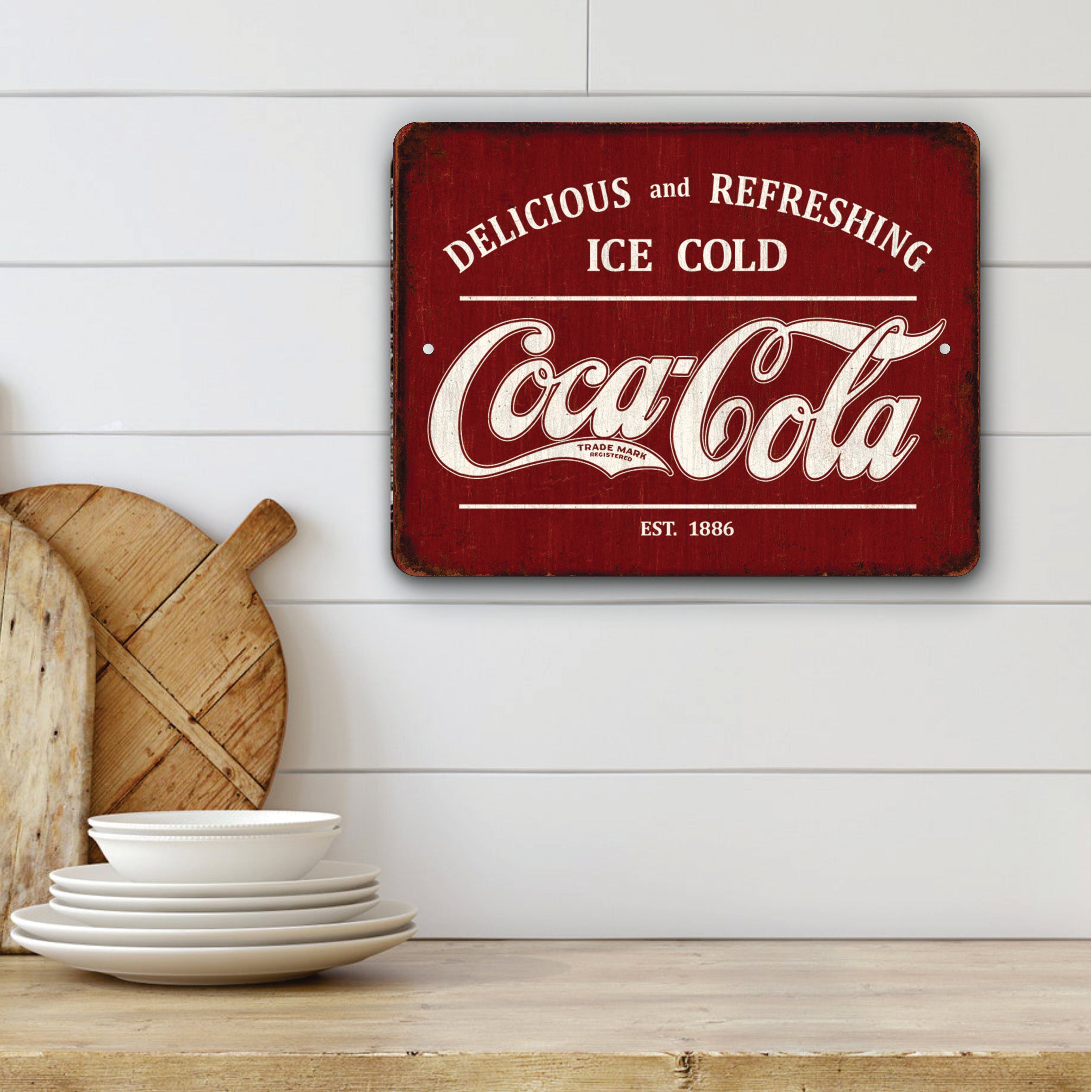 PLACA ICE COLD COCA-COLA RED
