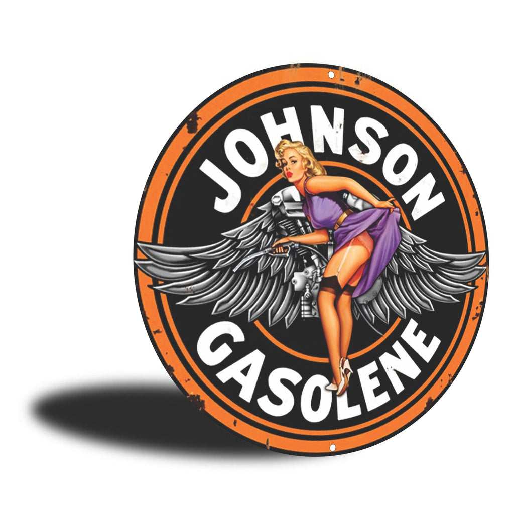 PLACA CIRCULAR JOHNSON GASOLINE