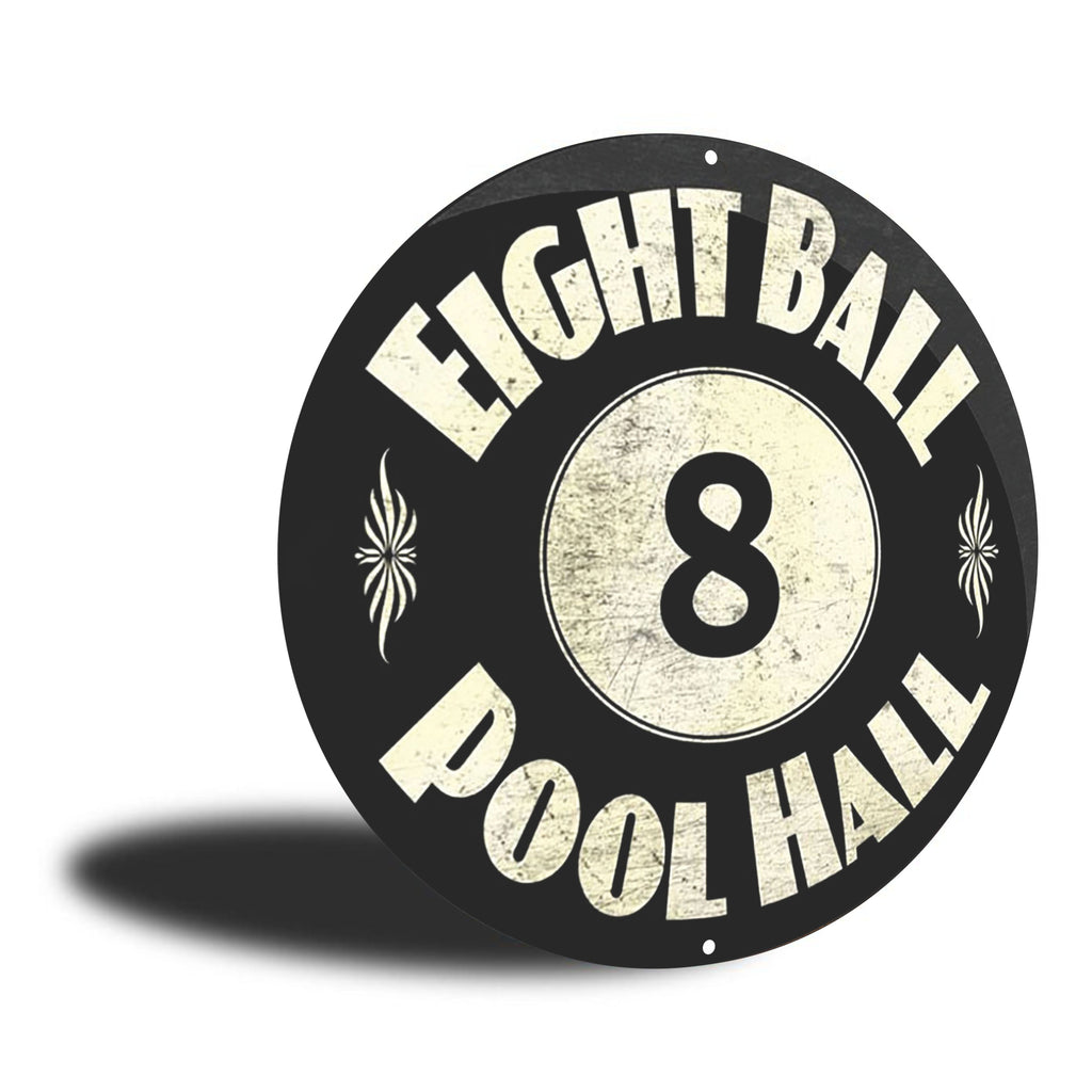PLACA CIRCULAR EIGHT BALL