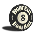 PLACA CIRCULAR EIGHT BALL