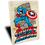 PLACA CAPITAN AMERICA RETRO MARVEL COMICS