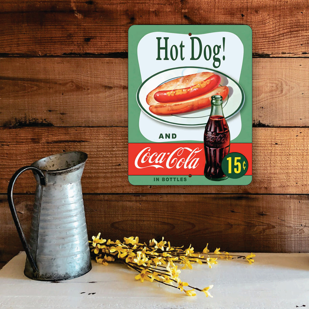 PLACA HOT DOG AND COCA-COLA