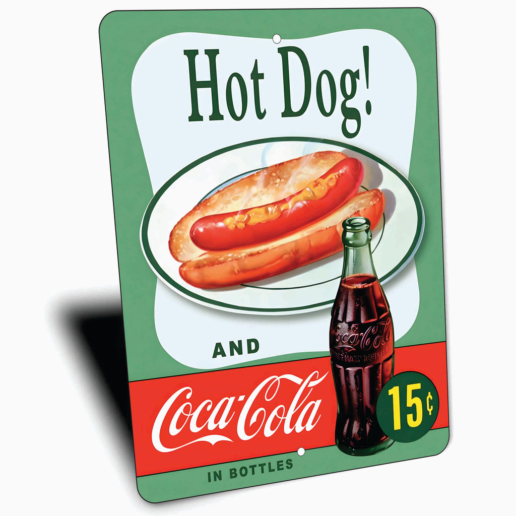 PLACA HOT DOG AND COCA-COLA