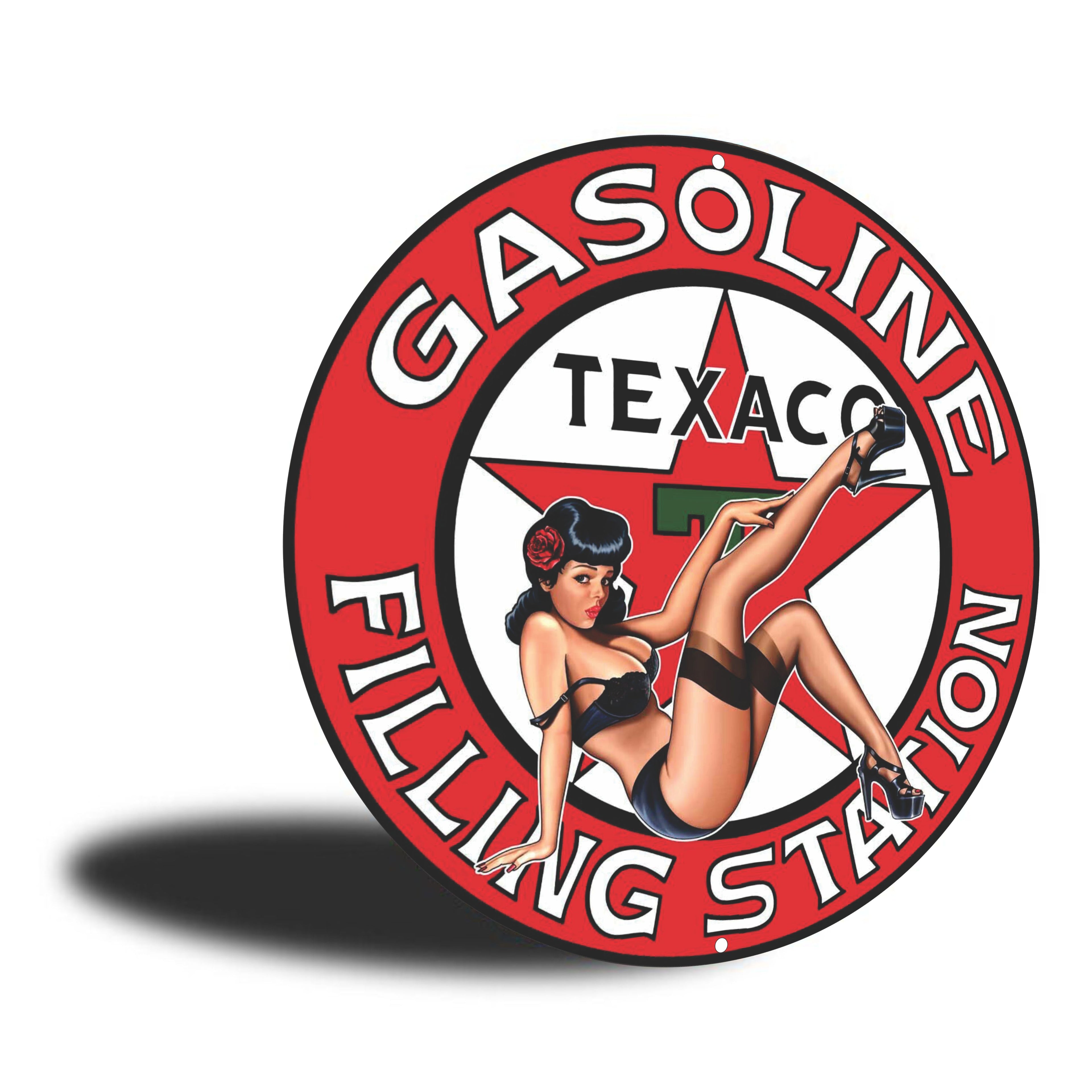 PLACA CIRCULAR GASOLINE FILLING STATION