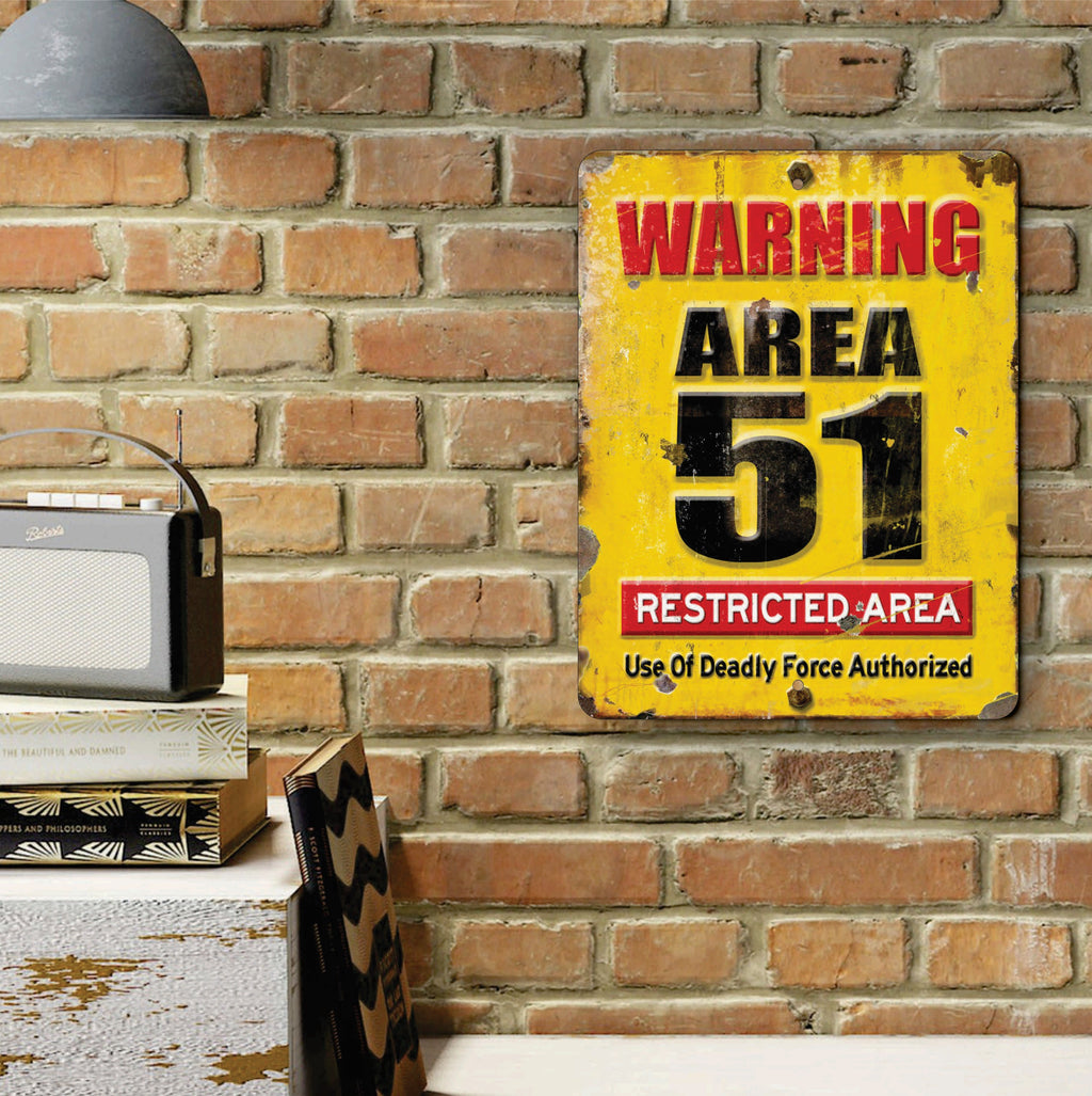 PLACA WARNING AREA 51