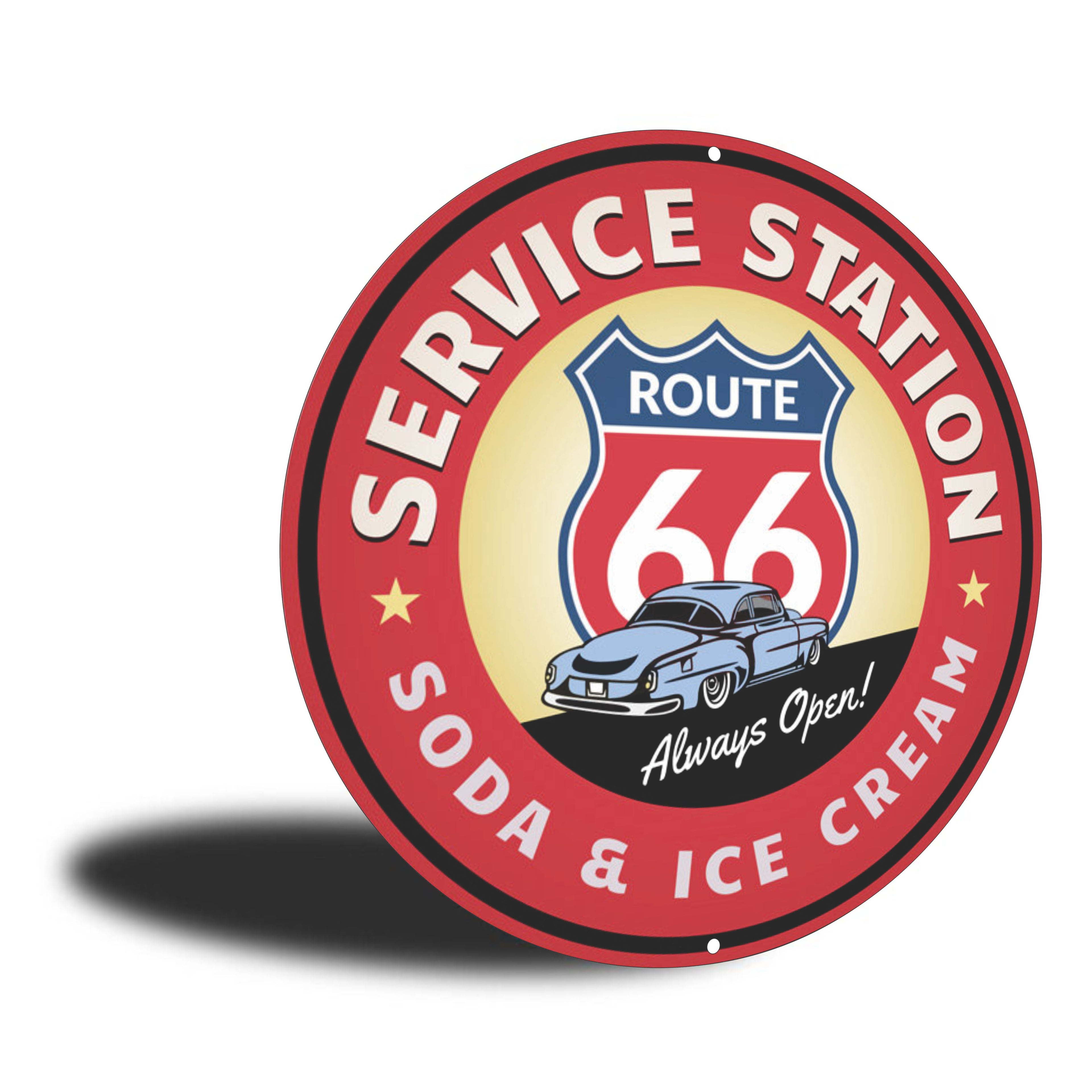 PLACA CIRCULAR SERVICE STATION 66