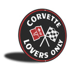 PLACA CIRCULAR CORVETTE LOVERS ONLY