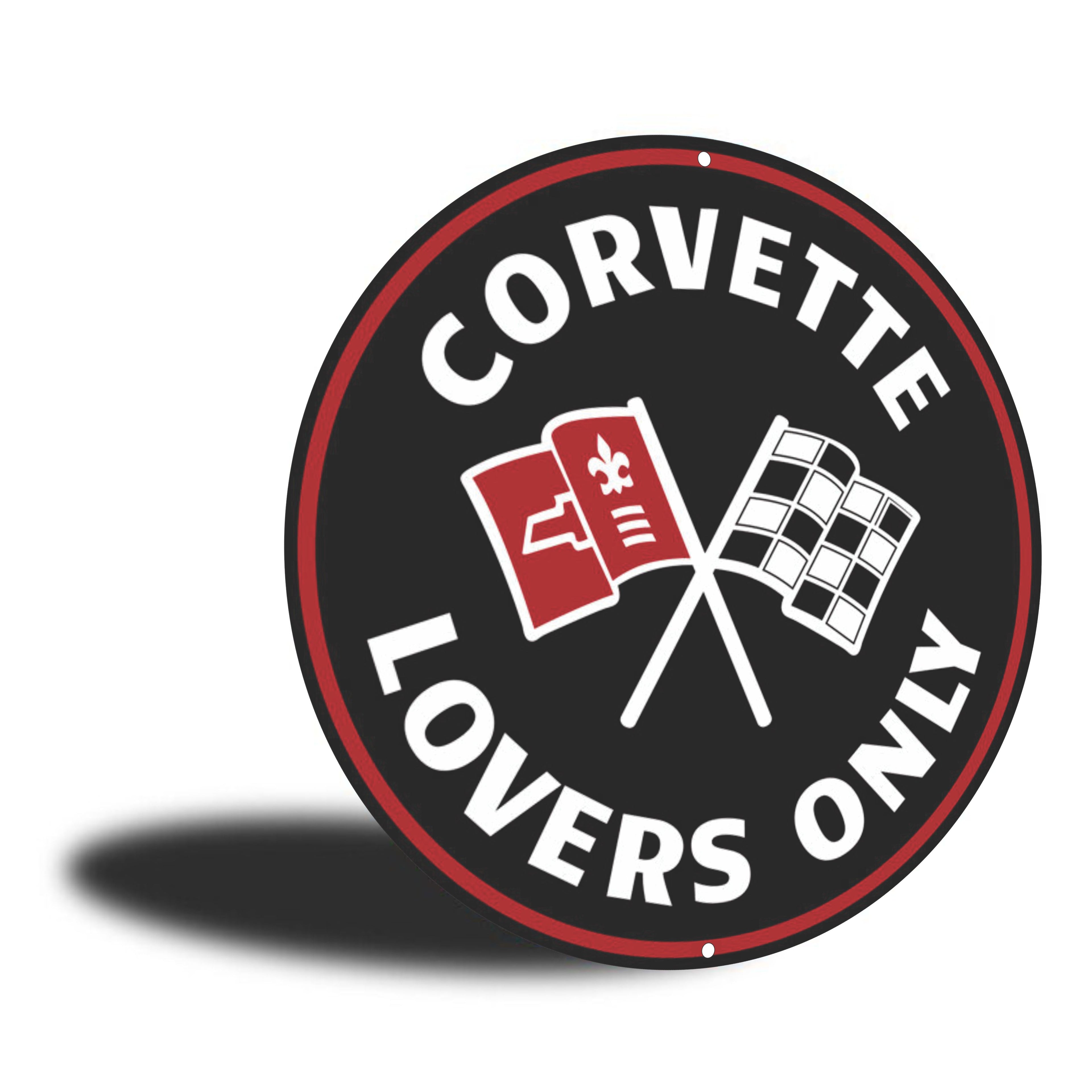 PLACA CIRCULAR CORVETTE LOVERS ONLY