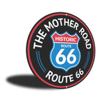 PLACA CIRCULAR THE MOTHER ROAD 66