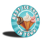 PLACA CIRCULAR BEST ICE CREAM IN TOWN